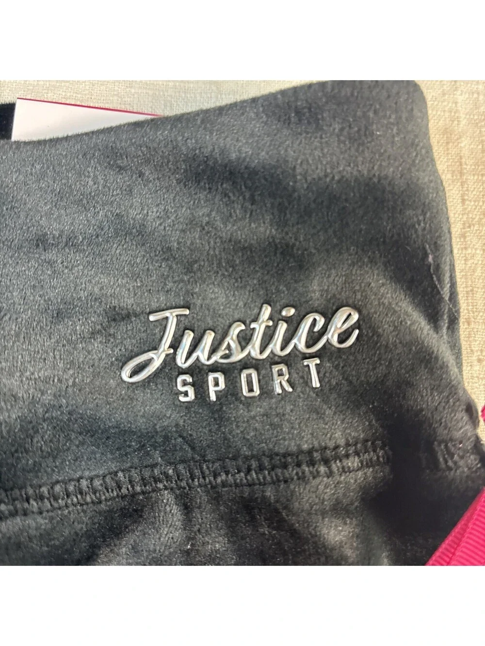 Justice Active Girl Legging Sz 18/20 Shiny Side Inserts, Strappy Mesh Inserts